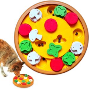 Pizza Party! Treat Puzzle - Interactive Dog Toys, Dog Puzzle Toy and Slow Feeder, Enrichment Feeder for Dogs and Cats, Puppy Toys to Keep Them Busy, Cat Enrichment Puzzles