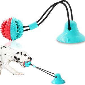 Dog Toys Chew Toys for Aggressive chewers, Puppy Training Treats Teething Rope Toys for Boredom Dog Puzzle Treat Food Dispensing Ball Toys for Puppies Teething (Blue)