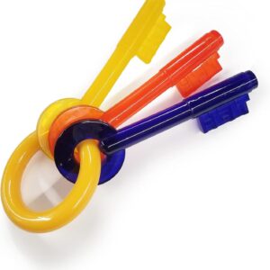 Puppy Chew Key Ring Toy, Toys for Teething Puppies, Multi Color, Bacon Flavor, Small - Up to 25 lbs, 1 Count