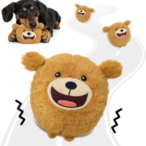 Interactive Dog Toys, Automatic Jumping Moving Dog Ball to Keep Them Busy, Squeaky Plush Chew Toys for Small/Medium/Large Dogs