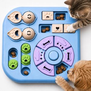 Interactive Dog Puzzle Toys, Treat Puzzle Feeder for Small & Medium Dogs, Cognitive Enrichment Toy for Mental Stimulation & IQ Training, Keeps Dogs Busy