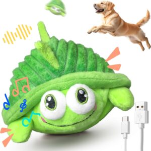Interactive Moving Dog Toys – Plush Chew Toy with Bouncing Ball, Music & Recording | Rechargeable Self-Play Toys for Small, Medium & Large Dogs to Keep Them Engaged (Turtle)